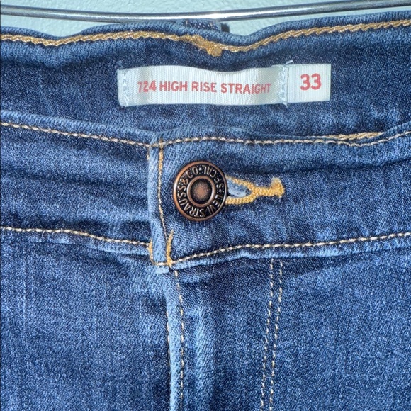Levi’s 724 High Rise Straight Dark Denim Women’s size 33 jeans - Picture 5 of 13